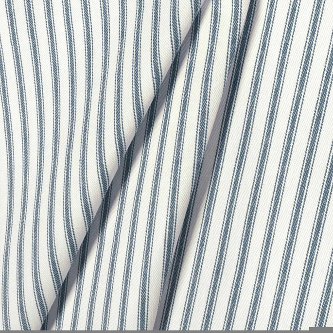 Covington Denim Blue Woven Ticking Fabric image 3 of 5