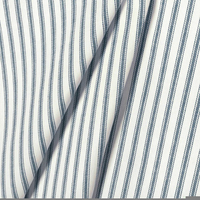 Covington Denim Blue Woven Ticking Fabric image 3 of 5