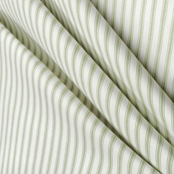 Covington Fern Green Woven Ticking Fabric image 3 of 5