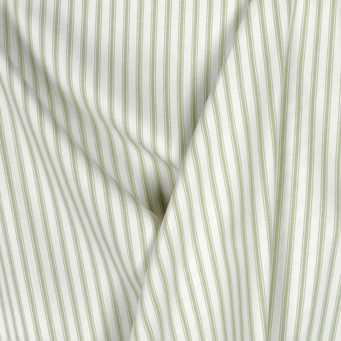 Covington Fern Green Woven Ticking Fabric image 4 of 5