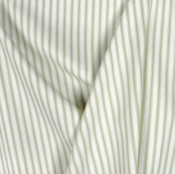 Covington Fern Green Woven Ticking Fabric image 4 of 5
