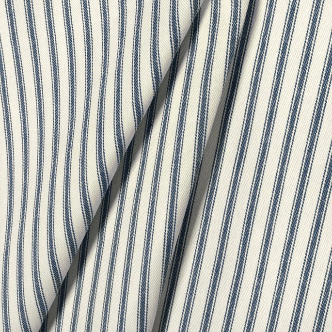 Covington Navy Woven Ticking Fabric image 3 of 5
