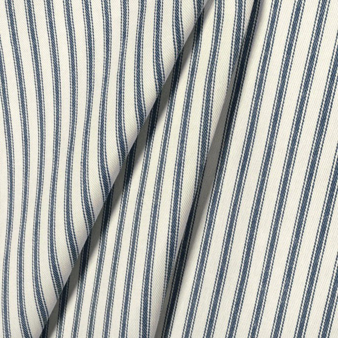 Covington Navy Woven Ticking Fabric image 3 of 5