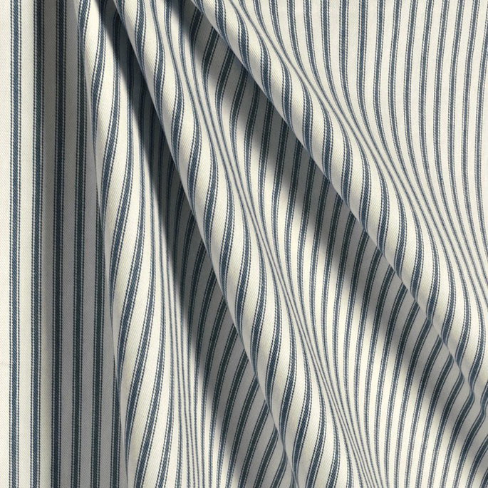 Covington Navy Woven Ticking Fabric image 4 of 5