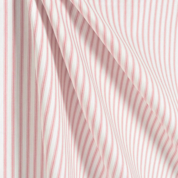 Covington Pink Woven Ticking Fabric image 3 of 4