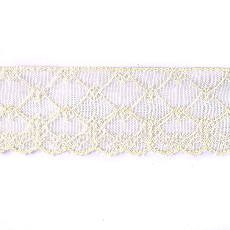 3" Oyster Floral Scallop Lace Trim
