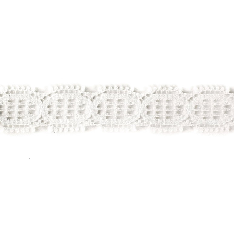 1/2" White Geometric Lace Trim