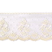 4" Ecru Floral Scallop Lace Trim