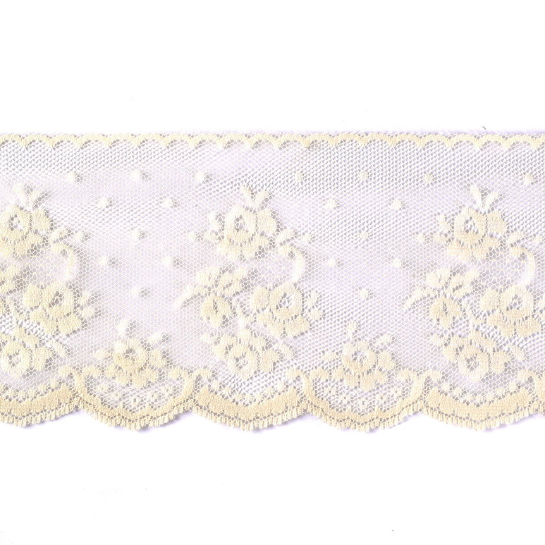 4" Ecru Floral Scallop Lace Trim