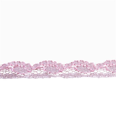 3/8 inch Pink & White Lace Trim