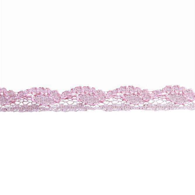 3/8&quot; Pink &amp; White Lace Trim