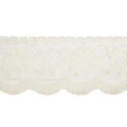3-1/2" Ivory Floral Scallop Lace Trim