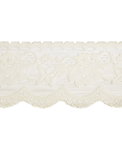 3-1/2" Ivory Floral Scallop Lace Trim