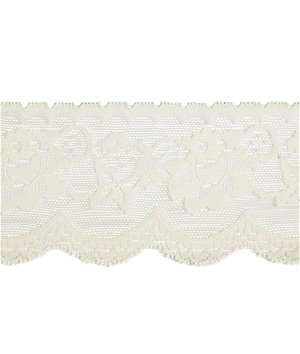 3-1/2 inch Ivory Floral Scallop Lace Trim