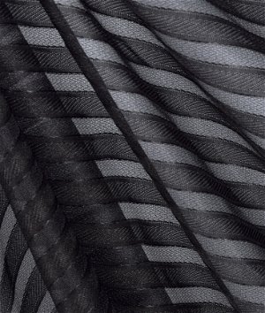 Black Jolene Stripe Polyester Knit Fabric