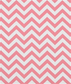 Premier Prints Zig Zag Baby Pink/White Canvas Fabric