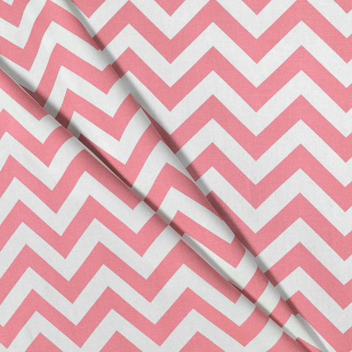 Premier Prints Zig Zag Baby Pink/White Canvas Fabric image 3 of 5
