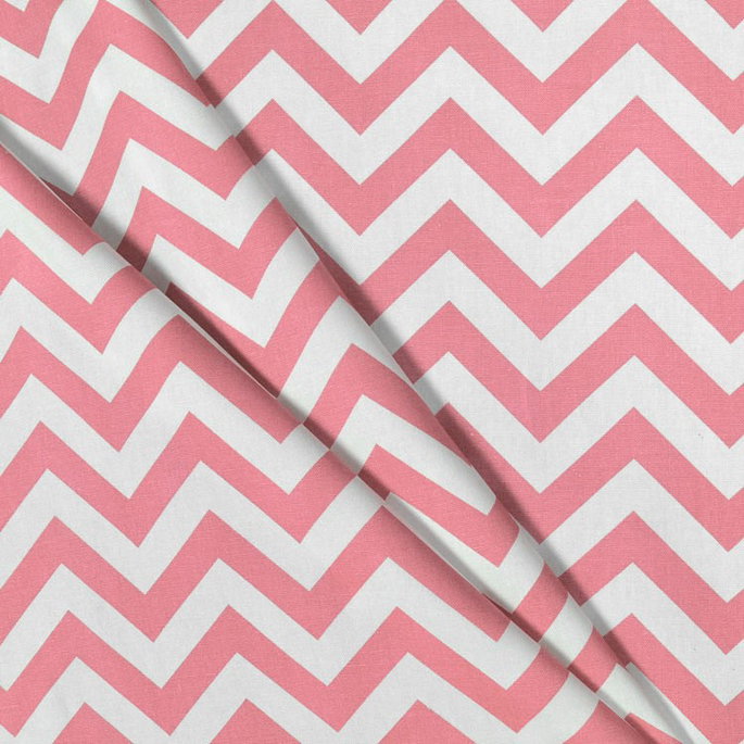 Premier Prints Zig Zag Baby Pink/White Canvas Fabric image 3 of 5