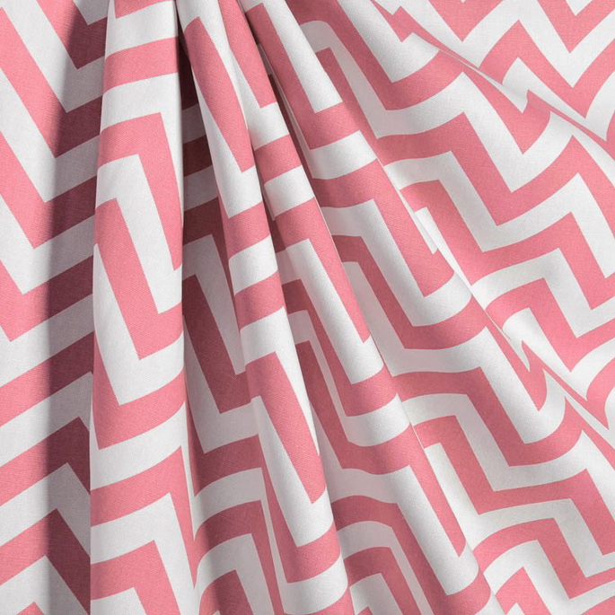 Premier Prints Zig Zag Baby Pink/White Canvas Fabric image 4 of 5