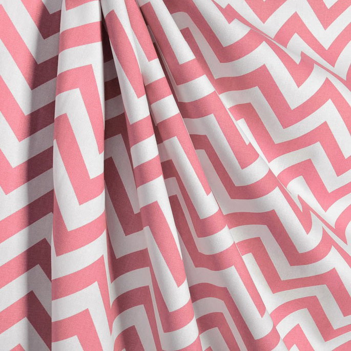 Premier Prints Zig Zag Baby Pink/White Canvas Fabric image 4 of 5