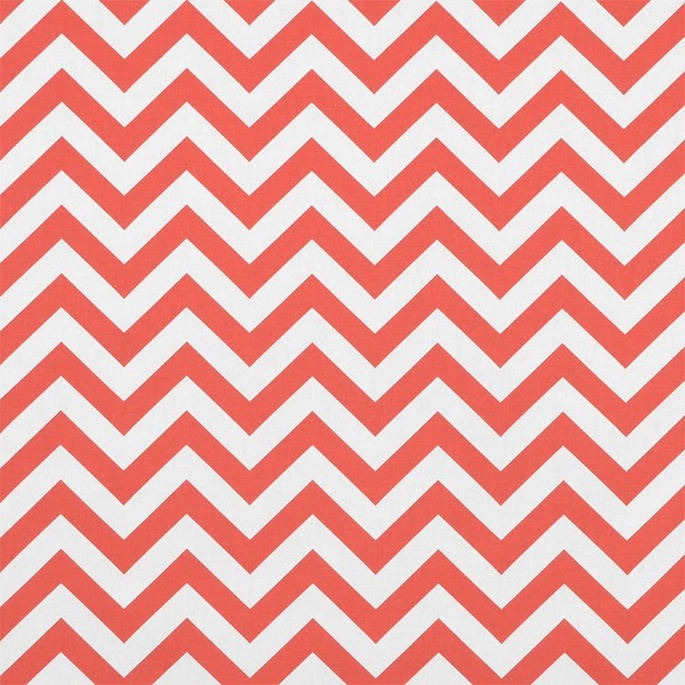 Premier Prints Zig Zag Coral/White Canvas Fabric image 1 of 5