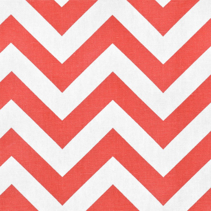 Premier Prints Zig Zag Coral/White Canvas Fabric image 2 of 5