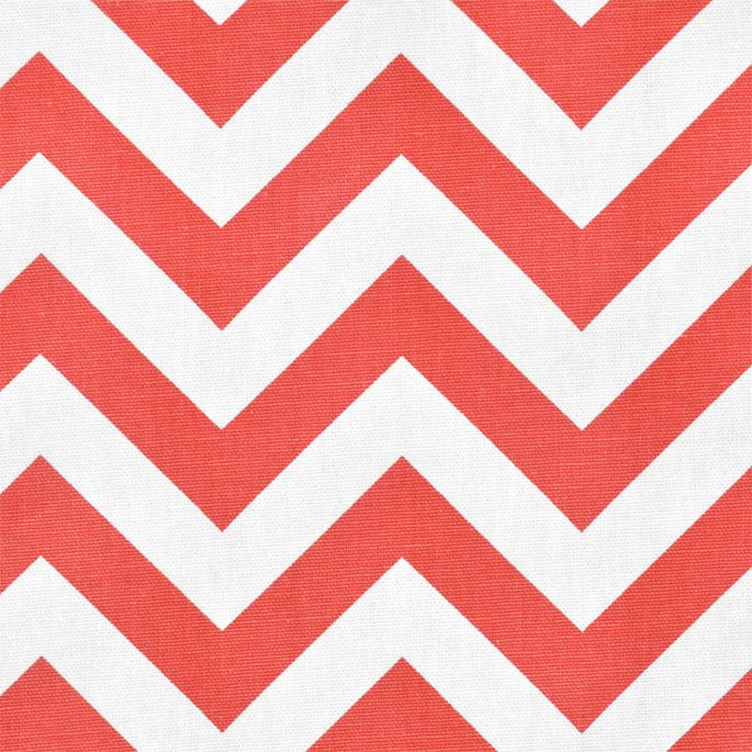 Premier Prints Zig Zag Coral/White Canvas Fabric image 2 of 5