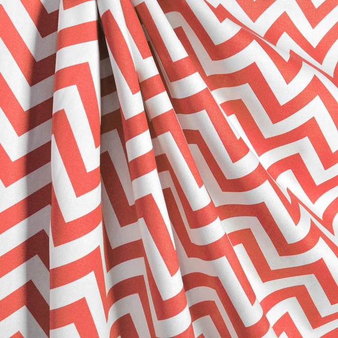 Premier Prints Zig Zag Coral/White Canvas Fabric image 4 of 5