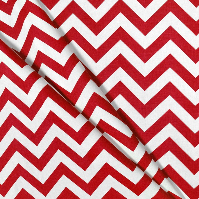 Premier Prints Zig Zag Lipstick/White Canvas Fabric image 3 of 5