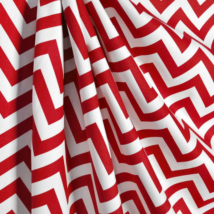 Premier Prints Zig Zag Lipstick/White Canvas Fabric image 4 of 5