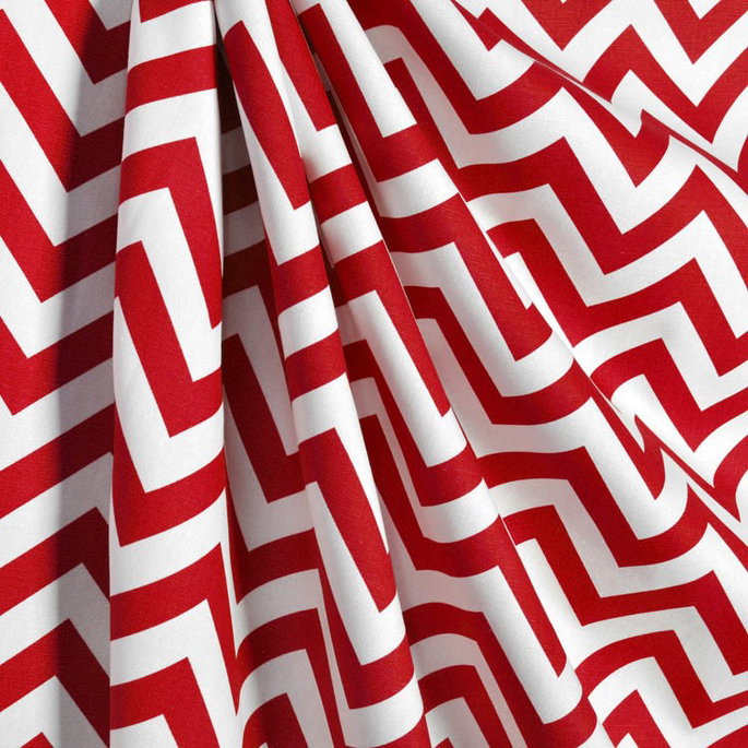 Premier Prints Zig Zag Lipstick/White Canvas Fabric image 4 of 5